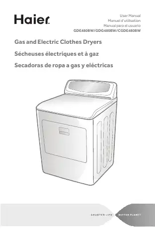 Haier GDE480BW User Manual first page preview