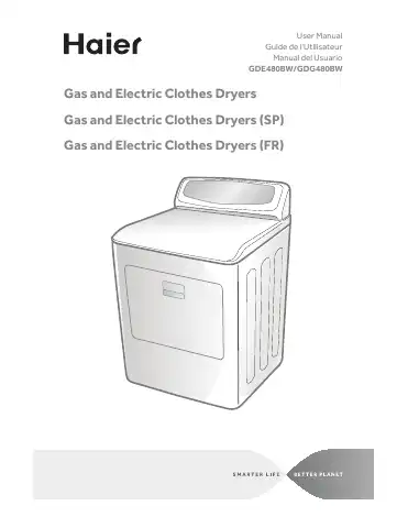 Haier GDE480BW User Manual first page preview