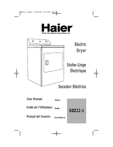 Haier GDZ22-1 User Manual first page preview