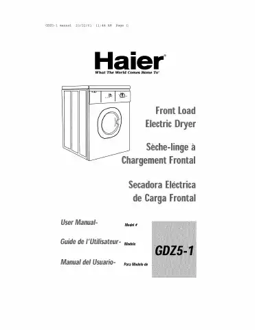 Haier GDZ5-1 User Manual first page preview