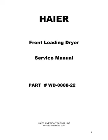 Haier GDZ5-1 Service Manual first page preview