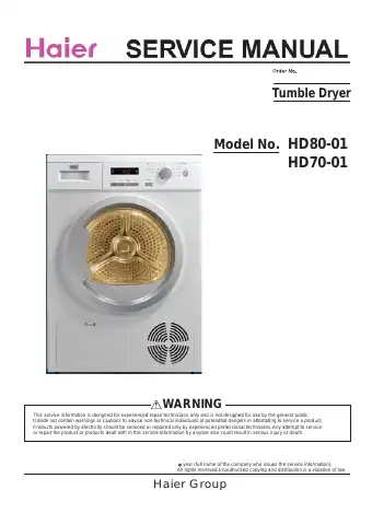 Haier HD80-01 Service Manual first page preview