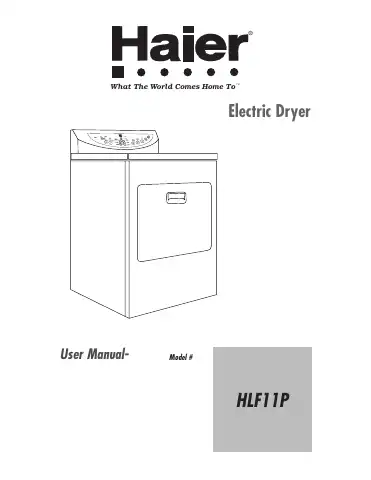 Haier HLF11P User Manual first page preview