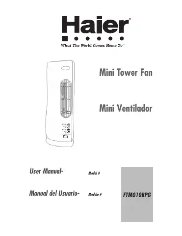 Haier FTM010BPG User Manual first page preview