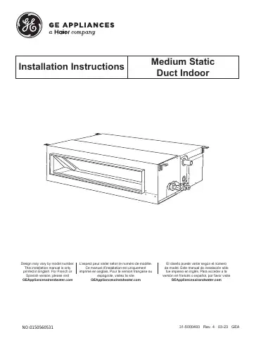 Haier GE USYM09UCDSA Installation Instructions Manual first page preview