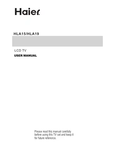 Haier HLA15 User Manual first page preview