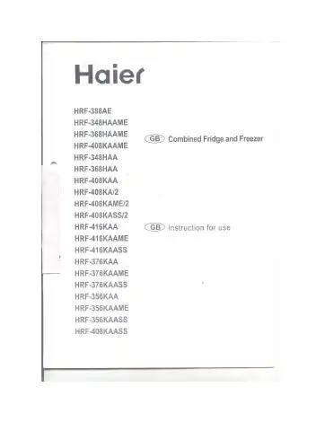 Haier HRF-348HAA User Manual first page preview