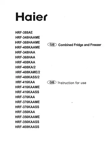 Haier HRF-416KAA User Manual first page preview