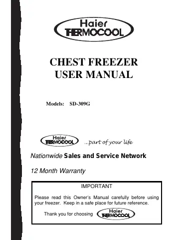 Haier SD-309G User Manual first page preview