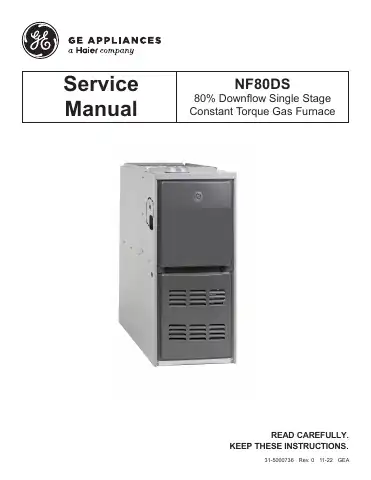 Haier GE APPLIANCES NF80D045S3A Service Manual first page preview