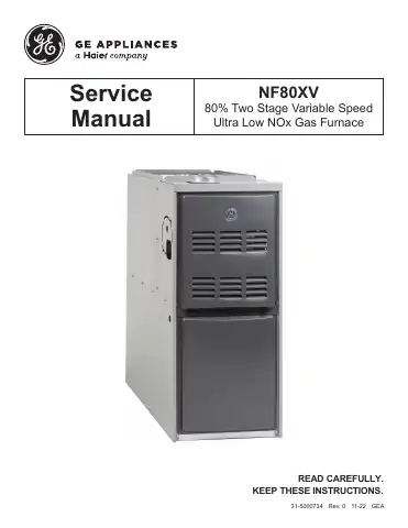 Haier GE NF80XV Series Service Manual first page preview