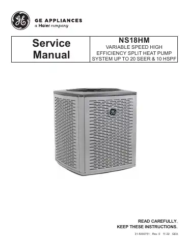 Haier GE NS18HM Service Manual first page preview