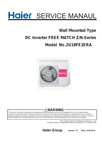 Haier Z/N-Series Service Manual first page preview