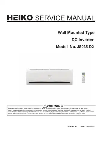 Haier JS035-D2 Service Manual first page preview