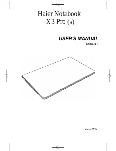 Haier X3 PRO User Manual first page preview