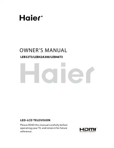 Haier LEB42A300 Owner's Manual first page preview