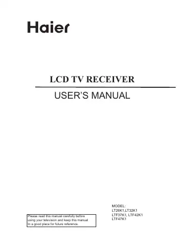 Haier LTF47K1a User Manual first page preview