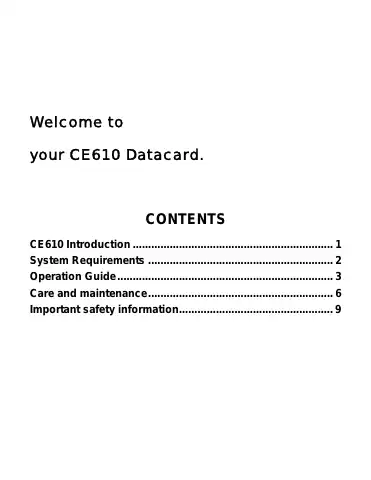 Haier CE610 User Manual first page preview