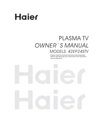 Haier 42EP24STV Owner's Manual first page preview