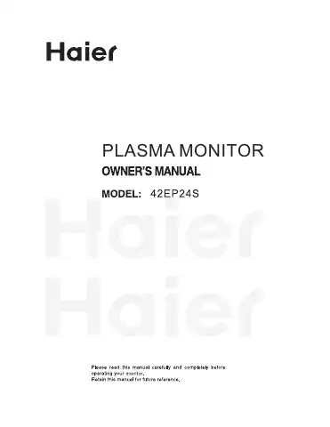 Haier 42EP24S Owner's Manual first page preview