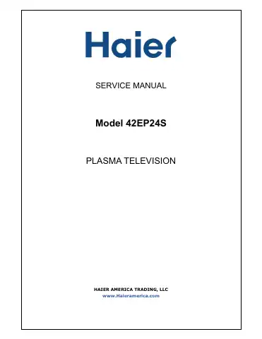 Haier 42EP24S Service Manual first page preview