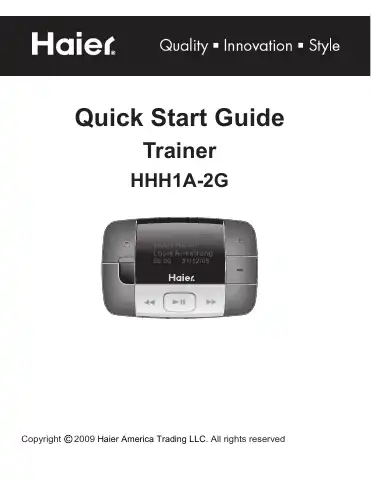 Haier ibiza Rhapsody HHH1A-2G Quick Start Manual first page preview