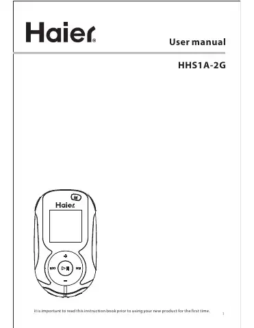 Haier ibiza Rhapsody HHS1A-2G User Manual first page preview
