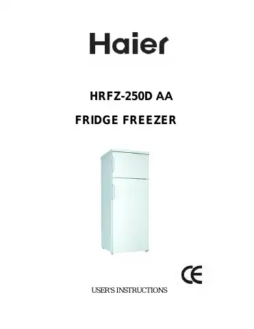 Haier HRFZ-250D AA User Instructions first page preview