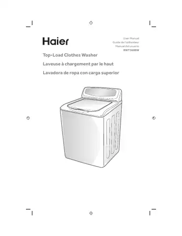 Haier RWT360BW User Manual first page preview