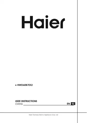 Haier HWO60B7EX2 User Instructions first page preview