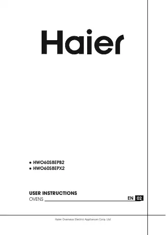 Haier HWO60S8EPB2 User Instructions first page preview