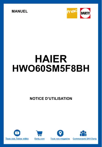 Haier HWO60SM5F8BH User Instructions first page preview