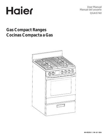 Haier QGAS740 User Manual first page preview