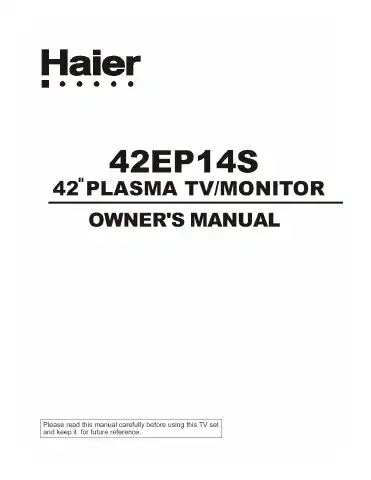 Haier 42EP14S Owner's Manual first page preview
