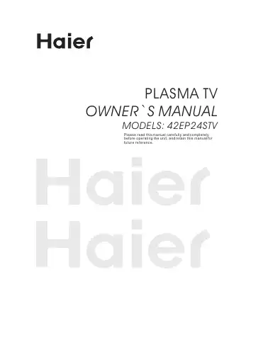 Haier 42EP24STV - ANNEXE 131 Owner's Manual first page preview