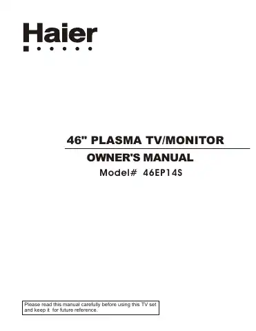 Haier 46EP14S - ANNEXE 247 Owner's Manual first page preview