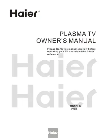 Haier HP32R Owner's Manual first page preview