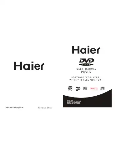 Haier PDVD7 - 04-06 Manual first page preview