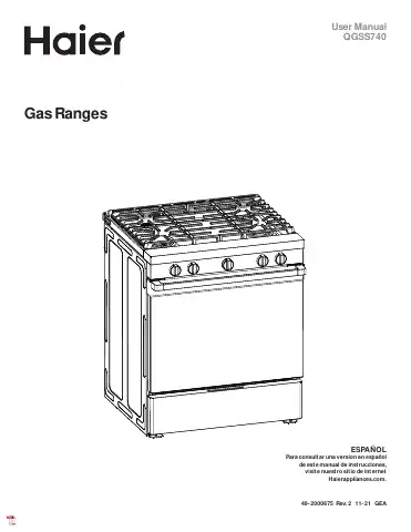 Haier QGSS740 User Manual first page preview