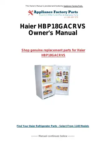 Haier HBP18GACRVS User Manual first page preview
