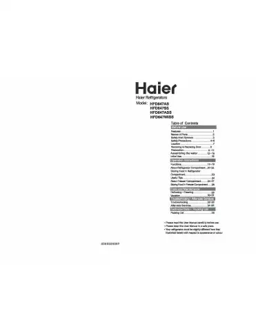 Haier HFD647ASS User Manual first page preview
