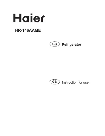 Haier HR-146AAME Instructions For Use Manual first page preview