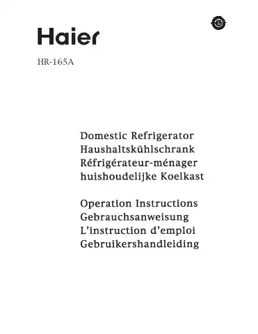 Haier HR-165A User Manual first page preview