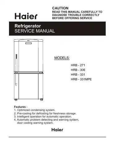 Haier HRB-271 User Manual first page preview