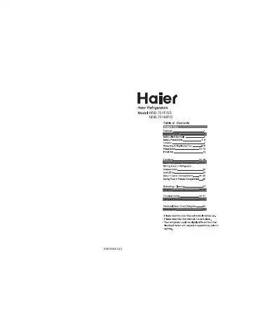 Haier HRB-701F User Manual first page preview