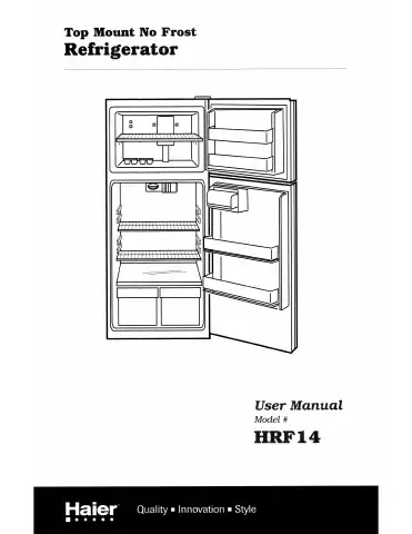 Haier HRF 14 User Manual first page preview