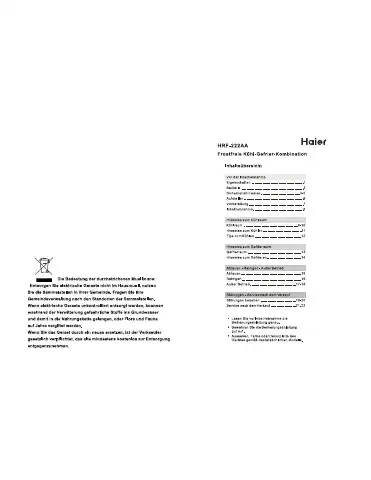 Haier HRF-222AA User Manual first page preview