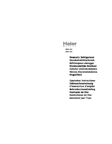 Haier HRF-225 Operating Instructions Manual first page preview