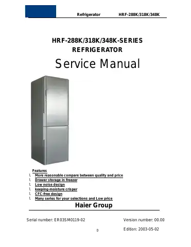 Haier HRF-288K Series Service Manual first page preview