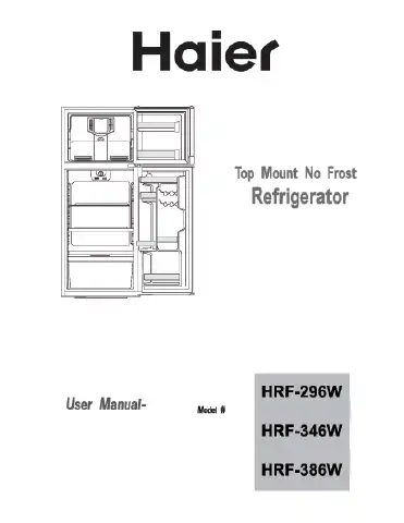 Haier HRF-296W User Manual first page preview